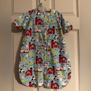 Handmade sleep sack, farm animals, newborn to 6 months